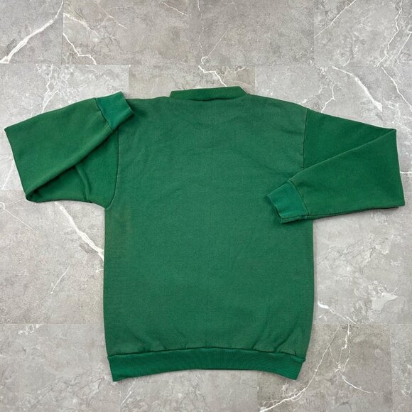 90s Vintage Cougar Sweatshirt Mens Medium Animal Nature Big Cats Wildlife Green - Picture 4 of 9